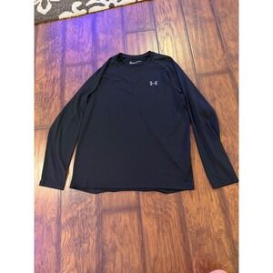 Under Armour Long Sleeve Shirt Mens Medium Black Excellent 1328496 Loose Fit